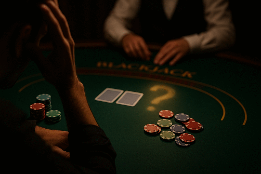 Jugador de blackjack sorprendido al descubrir los mitos y falsas creencias que afectan su forma de apostar.