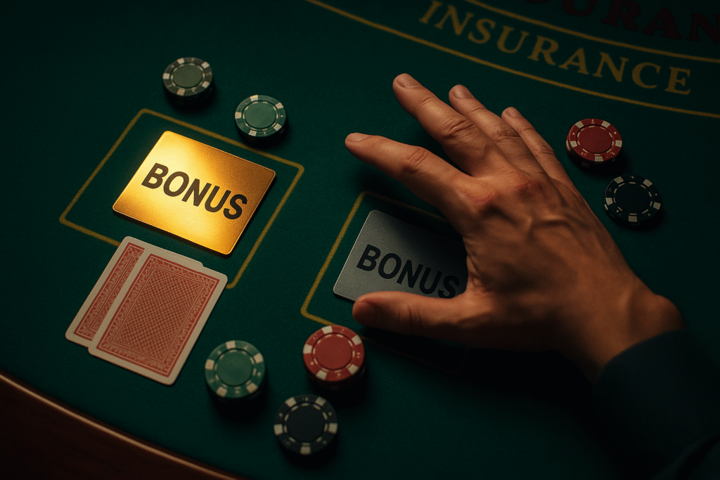 Jugador de blackjack online revisando diferentes bonos y promociones del casino para elegir los más convenientes.