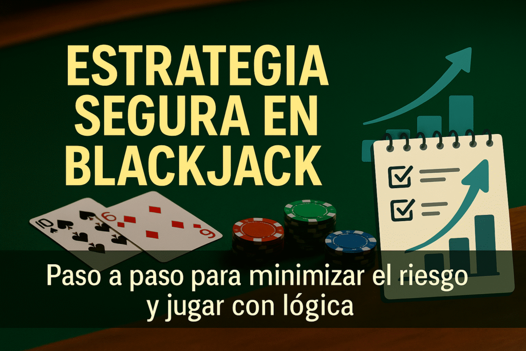 Ilustración sobre cómo construir una estrategia de apuestas segura en blackjack online, con enfoque en control de riesgo y gestión del bankroll.