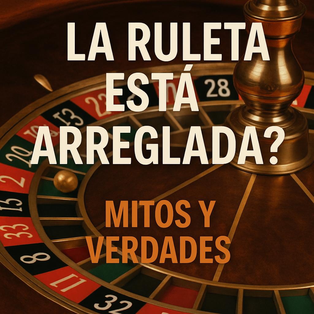 Gráfico informativo sobre los mitos y verdades más comunes sobre si la ruleta online está manipulada.