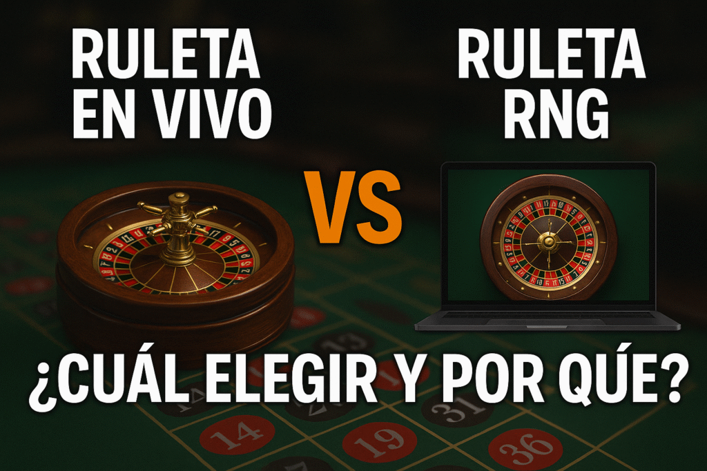 Comparación visual entre la ruleta en vivo y la ruleta RNG para ayudar a los jugadores a elegir la mejor opción según su estilo de juego.