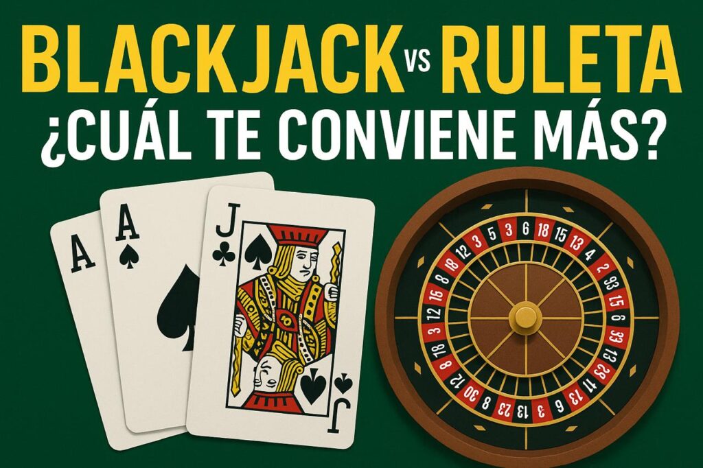 Comparativa entre blackjack y ruleta para ayudar a los jugadores a elegir el juego que más les conviene según su estilo y objetivos.