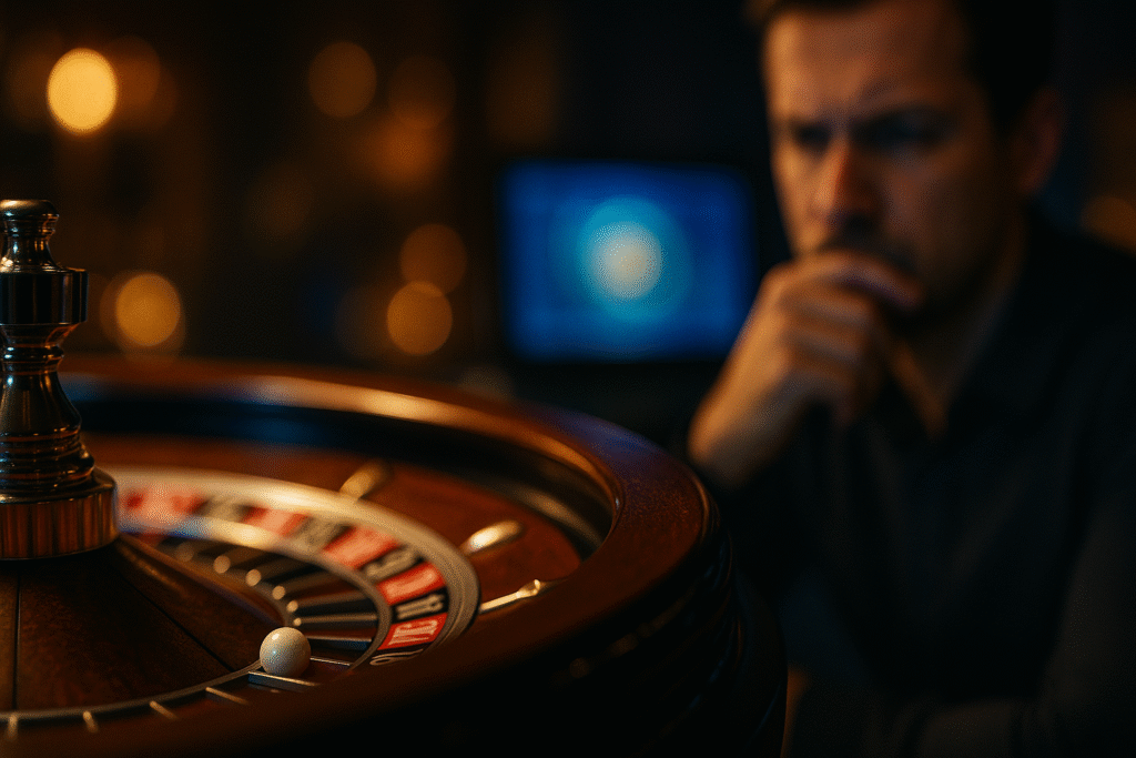 Jugador de blackjack online revisando diferentes bonos y promociones del casino para elegir los más convenientes.