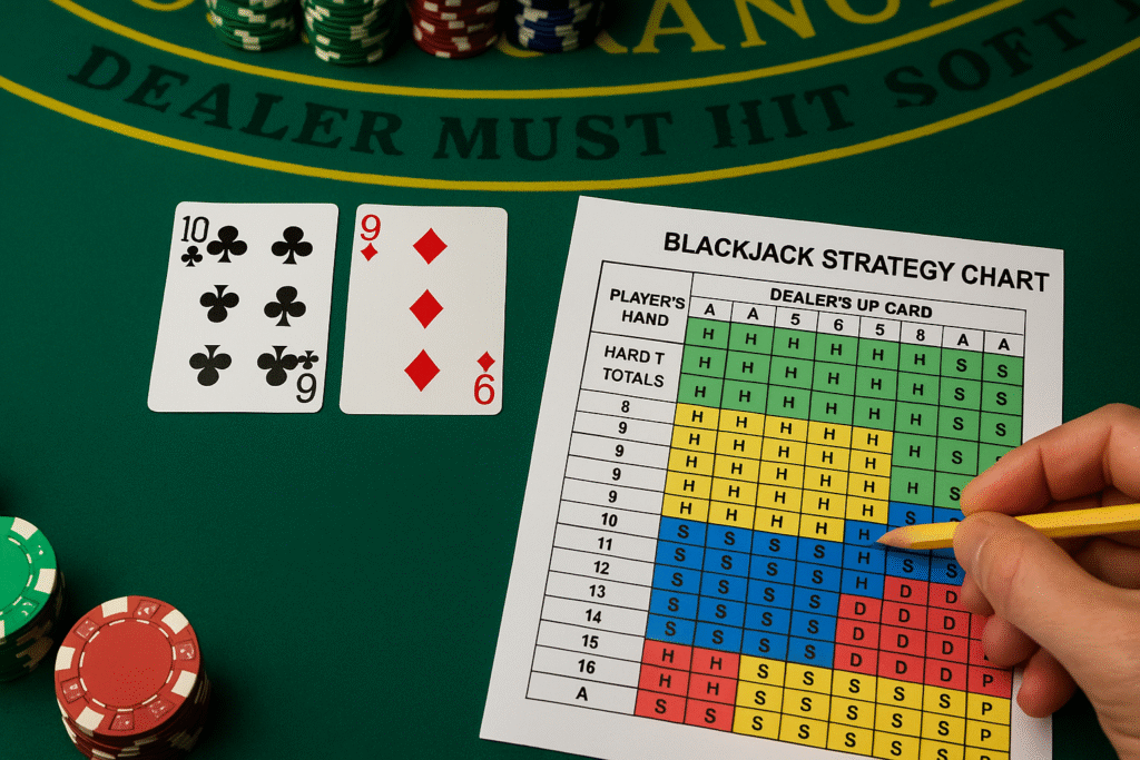 Mesa de ruleta en un casino con fichas de apuestas, destacando estrategias ganadoras y perdedoras en juego.