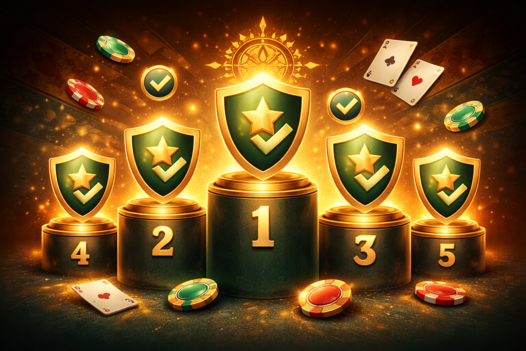 Top 5 mejores casinos online verificados en México 2026 con trofeos y escudos de seguridad